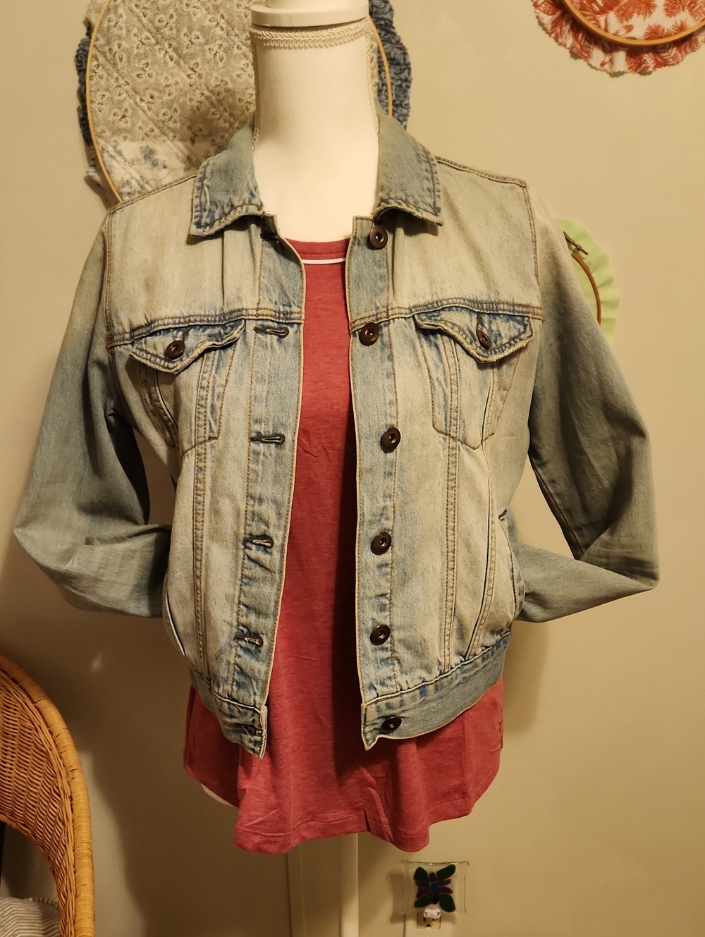 Light Wash Denim Jacket - Women's Casual Jean Jacket, Light Blue